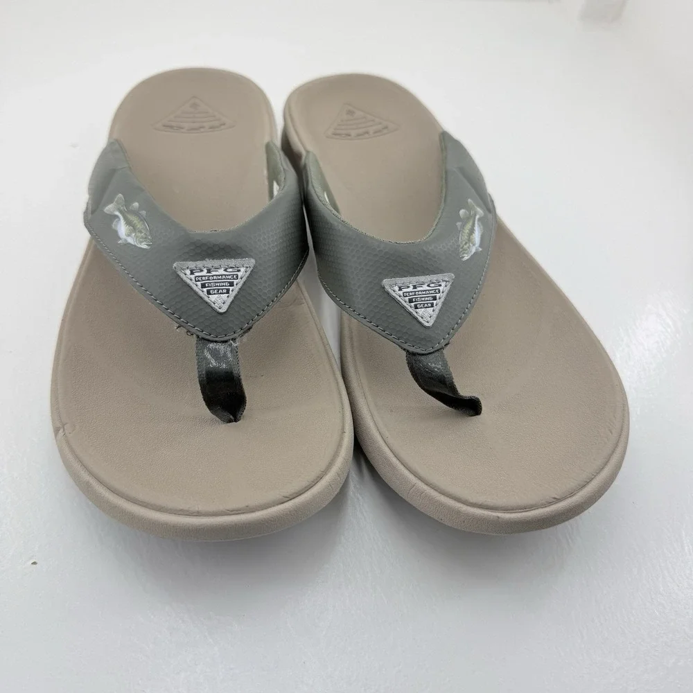 Columbia PFG Fish Flip 2 BM0291-339 Mens 12 Green Bass Fishing Flip Flop Sandals